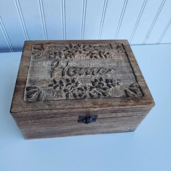 Wooden Box Home Picture Trinket Jewlery Storage Box 9"x7"×4" - Picture 1 of 8